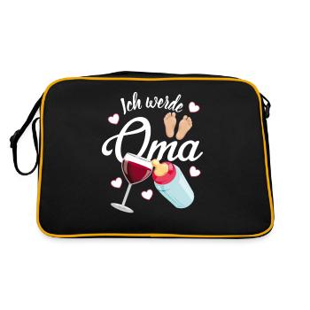 Werdende Oma Großmutter - Retro Tasche - Schwarz/Gold - Hinten
