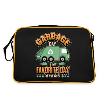 Funny garbage collection garbage truck garbage man gift - Retro Bag - black/gold - Back