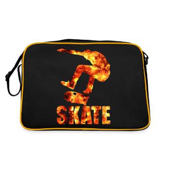 Skateboarder Skateboard Trick Skate Trick Gift - Retro Bag - black/gold - Back