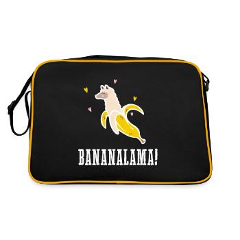 Banana Lama - Bananalama - Funny Banana Alpaga - Sac Retro - noir/or - Dos