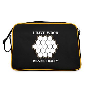 Funny board game settlers wood trade - Retro Bag - black/gold - Back