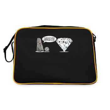 Geologist Gift Geology Diamond Stone Opal Fan - Retro Bag - black/gold - Back