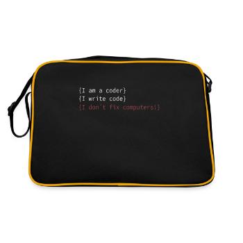 I am a coder! Admins IT specialist saying - Retro Bag - black/gold - Back