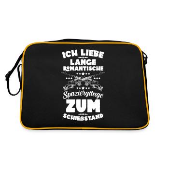 Schießstand Sportschütze Sportschützin Schießsport - Retro Tasche - Schwarz/Gold - Hinten