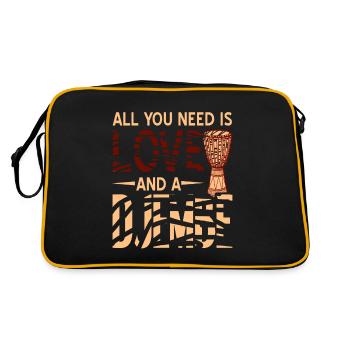 Djembe, tout ce dont vous avez besoin est d'aimer un Jembe - Sac Retro - noir/or - Dos