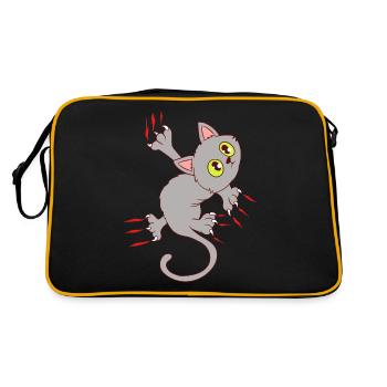Chat drôle design Loue chat chat gratter - Sac Retro - noir/or - Dos