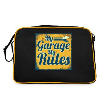 Mon garage Mes règles Mécanicien d'atelier de réparation automobile - Sac Retro - noir/or - Dos