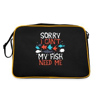 Désolé je ne peux pas que mon poisson ait besoin de moi - Sac Retro - noir/or - Dos