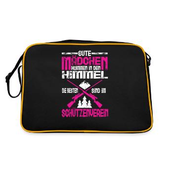 Schießstand Sportschütze Sportschützin Schießsport - Retro Tasche - Schwarz/Gold - Hinten