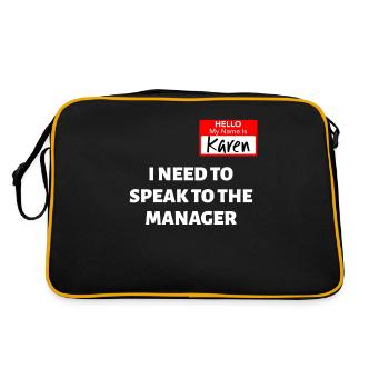 Karen Costume / Speak To The Manager / Funny - Retro Bag - black/gold - Back