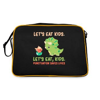 Grammaire anglaise ponctuation humour Trex Dino - Sac Retro - noir/or - Dos
