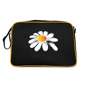 let it bee Gänseblümchen Margerite Blumenmotiv - Retro Tasche - Schwarz/Gold - Hinten