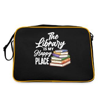 Book reading books librarian - Retro Bag - black/gold - Back