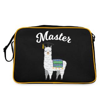 Diplôme de Master cadeau Llama Alpaga - Sac Retro - noir/or - Dos