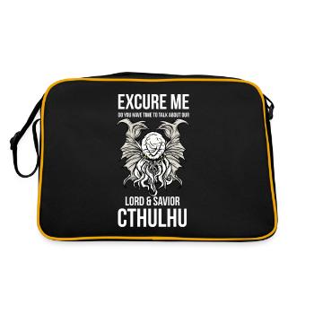 Lord Savior Cthulhu Funny Parody Religion - Retro Bag - black/gold - Back