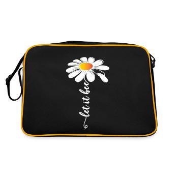 let it bee Gänseblümchen Margerite Blumenmotiv - Retro Tasche - Schwarz/Gold - Hinten