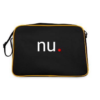 nu Spruch Oberlausitz Dialekt - Retro Tasche - Schwarz/Gold - Hinten