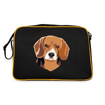 Dog beagle dog dog - Retro Bag - black/gold - Back