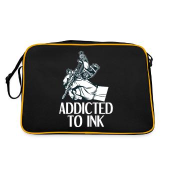 Addicted To Ink Tattoo Tattoos Cadeau - Sac Retro - noir/or - Dos