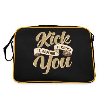 Sobriety Sober Living Quote Kick the Habit - Retro Bag - black/gold - Back