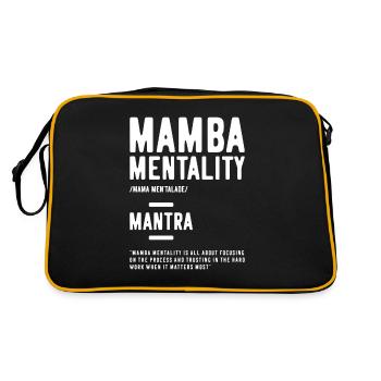 Mamba Mentality Motivational Quote Inspirational - Retro Tasche - Schwarz/Gold - Hinten