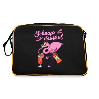 Schnapsdrossel Mädelsabend beste Freundin Geschenk - Retro Tasche - Schwarz/Gold - Hinten