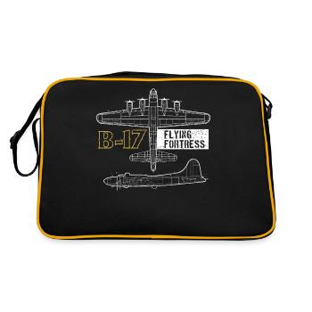 B17 Flying Fortress cadeau, Air Force, Aviation - Sac Retro - noir/or - Dos