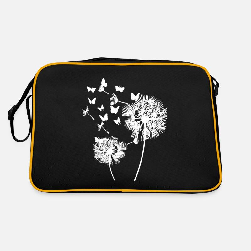 Pusteblume Schmetterling Blumenmotiv Geschenk Retro Tasche