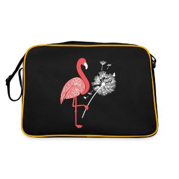 Cadeau de mandala de pissenlit flamant rose femme - Sac Retro - noir/or - Dos