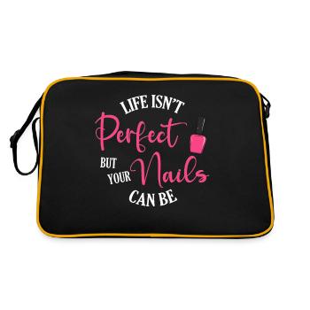 Manucure pédicure de vernis à ongles pour les artistes des ongles - Sac Retro - noir/or - Dos