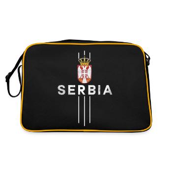 Serbie Serbie Srbija Belgrade Soccer Gift - Sac Retro - noir/or - Dos