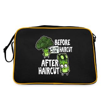 Fun Before And After Haircut Cute Gift Idea - Retro Bag - black/gold - Back