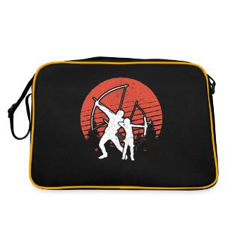 Bogenschießen mit Son Geschenk für Bogenschützen - Retro Tasche - Schwarz/Gold - Hinten