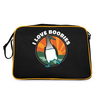 Conception de cadeau drôle I Love Boobies pour les ornithologues amateurs - Sac Retro - noir/or - Dos