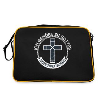 God's ground staff pastor gifts church - Retro Bag - black/gold - Back