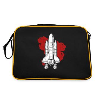 Tolle Rakete Geschenk für Raketen & Space Freunde - Retro Tasche - Schwarz/Gold - Hinten