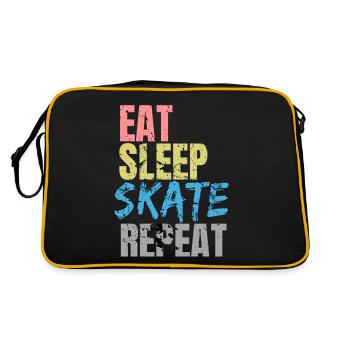 Eat Sleep Skate Repeat - Sac Retro - noir/or - Dos