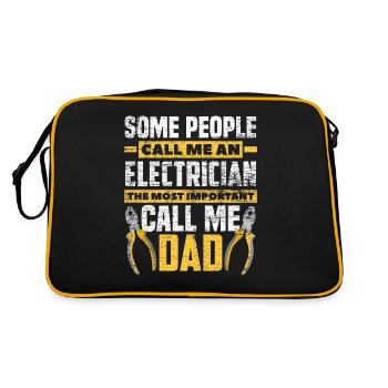 Electrician dad - Retro Bag - black/gold - Back