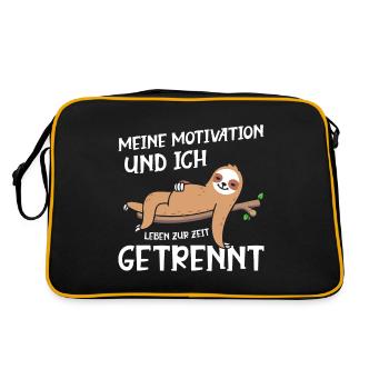 Meine Motivation und ich leben zur Zeit getrennt - Retro Tasche - Schwarz/Gold - Hinten