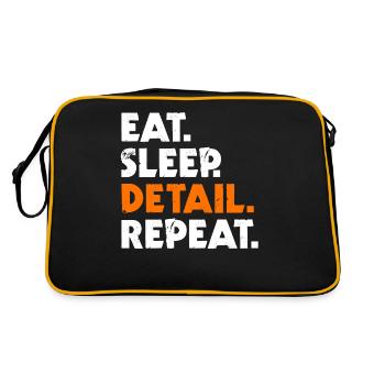 Eat Sleep Detail Répéter Detailer Detailing - Sac Retro - noir/or - Dos