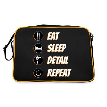 Eat Sleep Detail Répéter Detailer Detailing - Sac Retro - noir/or - Dos