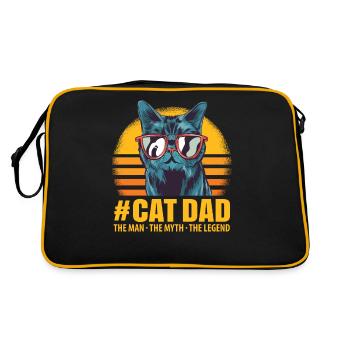 Cat Dad Design for a Cat Lover - Retro Bag - black/gold - Back
