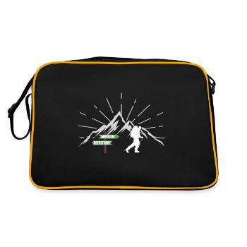 Fernwanderweg E5 Oberstdorf Meran Alpenüberquerung - Retro Tasche - Schwarz/Gold - Hinten
