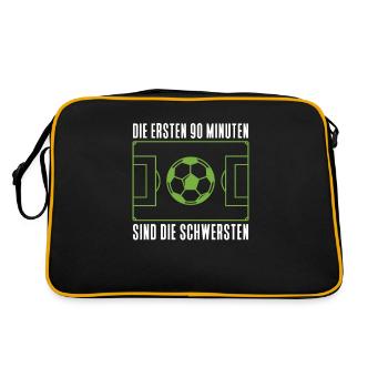 Fußball Fussball - Retro Tasche - Schwarz/Gold - Hinten