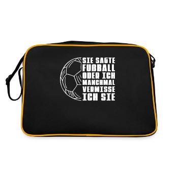 Fußball Fussball - Retro Tasche - Schwarz/Gold - Hinten