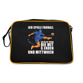 Fußball Fussball - Retro Tasche - Schwarz/Gold - Hinten