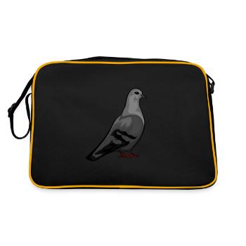 Pigeon amour pigeon colombophiles pigeons voyageurs - Sac Retro - noir/or - Dos