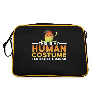 This Is My Human Costume I'm Really A Mango Funny - Retro Bag - black/gold - Back