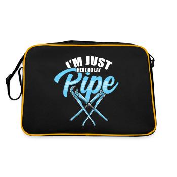 Cadeau de tuyau de travail de plomberie plombier - Sac Retro - noir/or - Dos