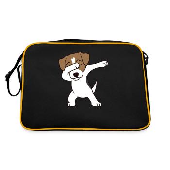 Dabbing Jack Russell Terrier Dabbing Jack Russell - Sac Retro - noir/or - Dos